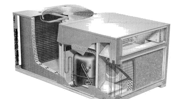 Lennox CHA10/CHP10 series single package rooftop unit cutaway