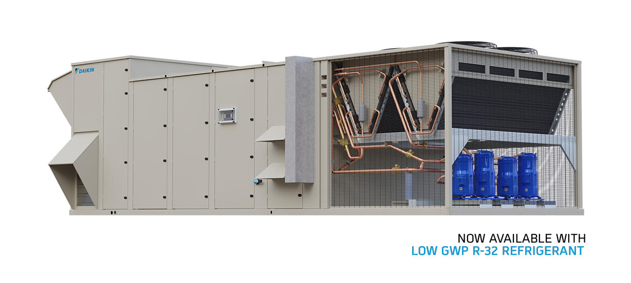 Daikin Applied Maverick II commercial rooftop HVAC unit, current product line for the McQuay MPS015/017F series