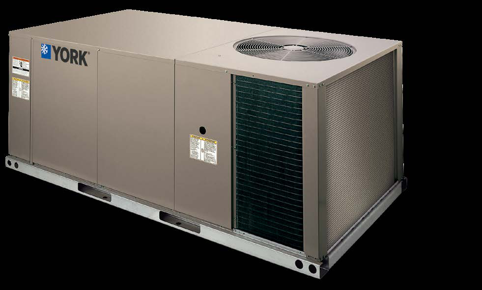 York Sunline Series single-packaged rooftop unit, 3-6 ton common curb
